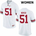 NCAA Ohio State Buckeyes Women's #51 Brett Novick White Nike Football College Jersey GRE8745DF